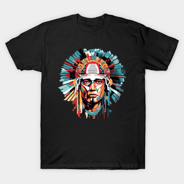 Ancien Aztec Warrior Mystical Abstract T-Shirt by Cubebox